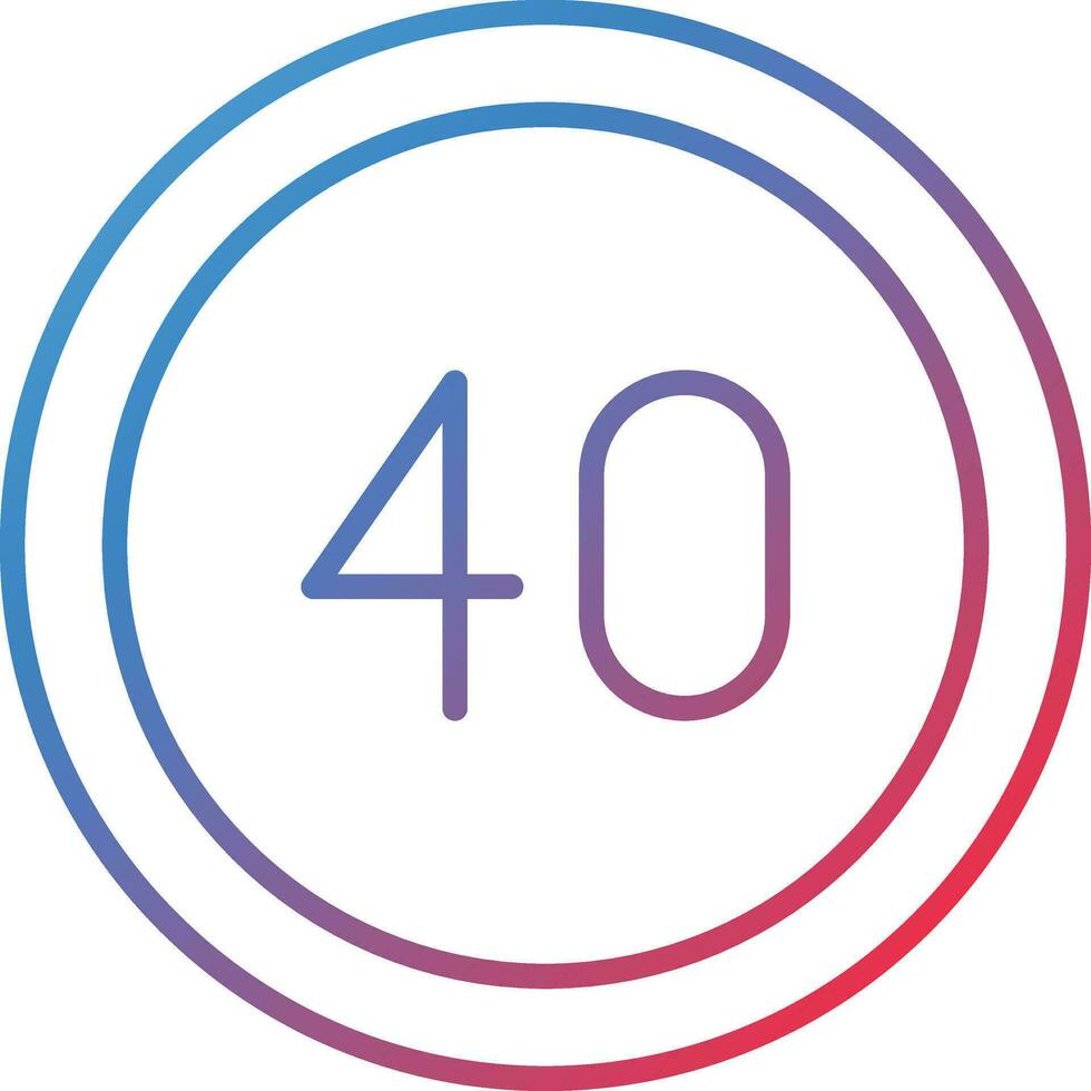 40 Speed Limit Vector Icon