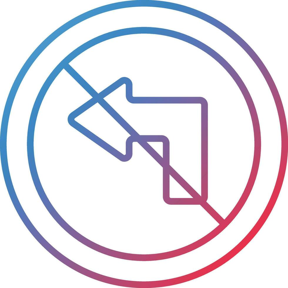 No Left Turn Vector Icon
