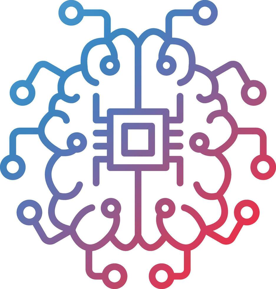 Brain Circuit Vector Icon