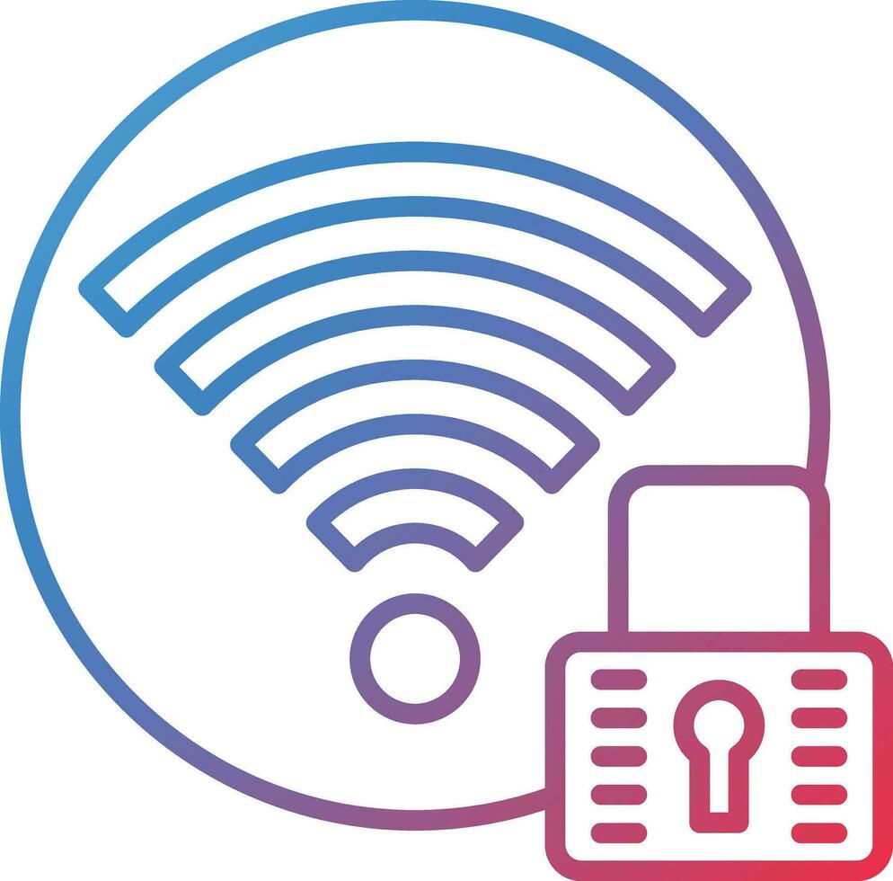 Signal Wifi 4 Bar Lock Vector Icon