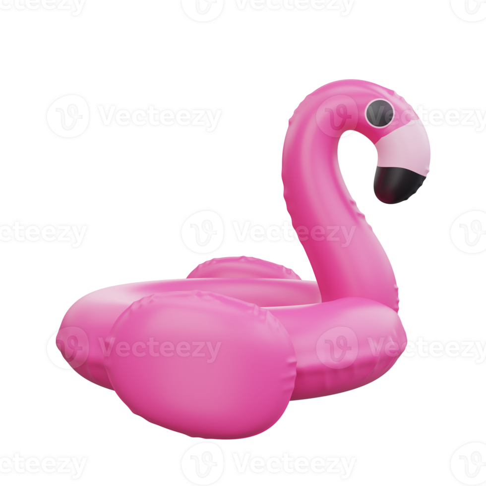 3d Playful Pink Flamingo Float png