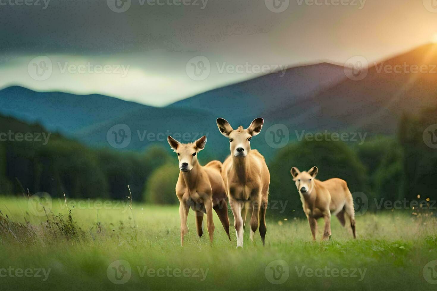 deer in the mountains. AI-Generated photo