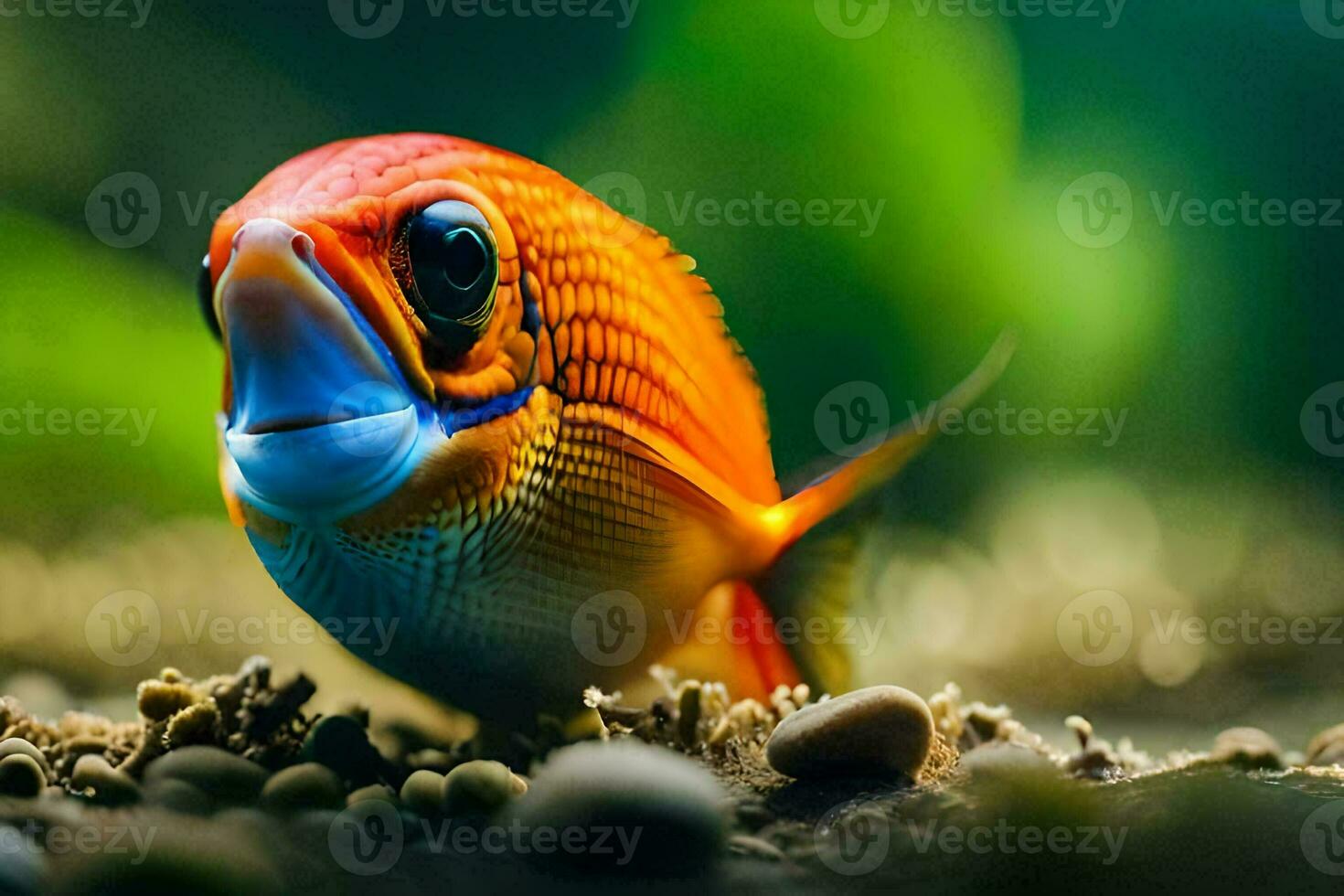 a fish with a big mouth and a big eyes. AI-Generated photo
