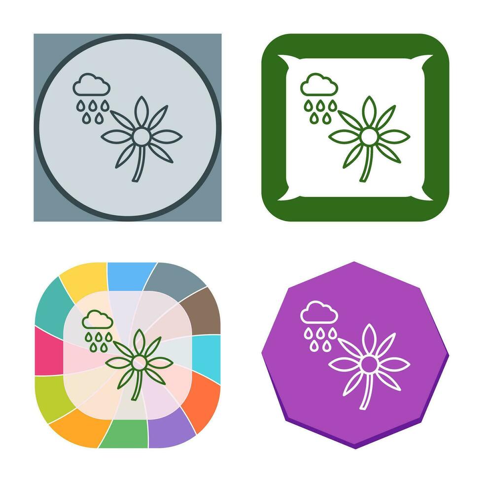 Flower with rain Vector Icon