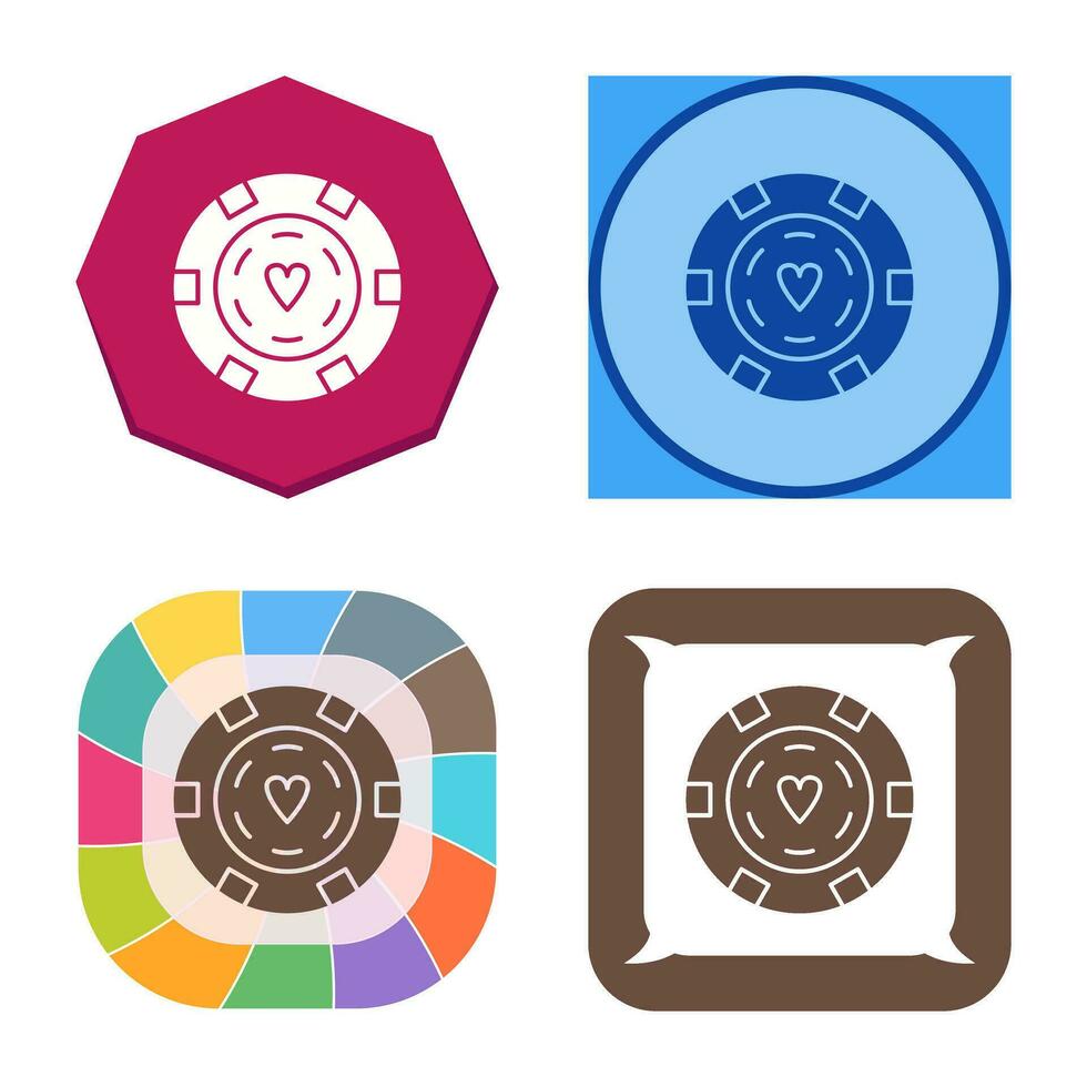 Unique Poker Chips Vector Icon