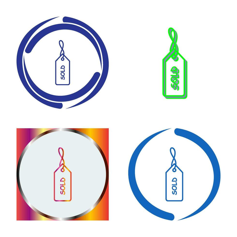 Unique Sold Tag Vector Icon