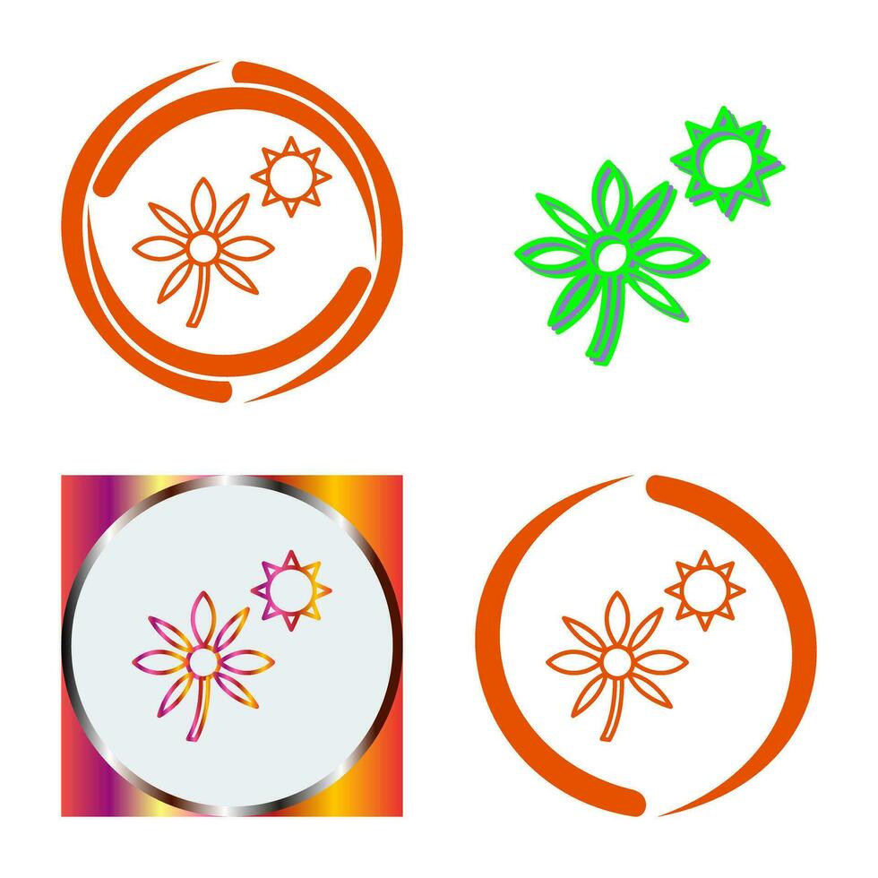 Flower in sunlight Vector Icon