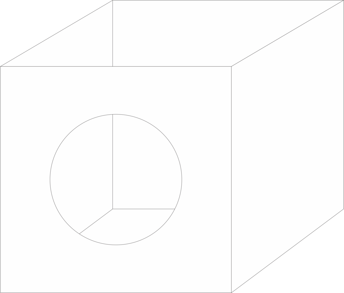 Geometric 3D shape outline png