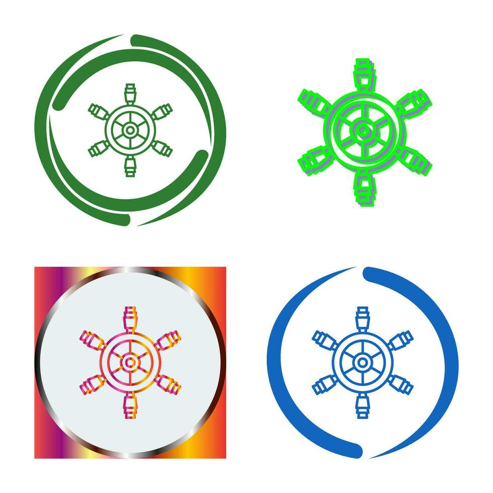 Ship Wheel Vector Icon