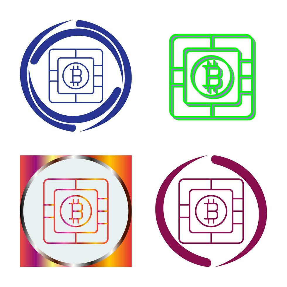 Bitcoin Chip Vector Icon
