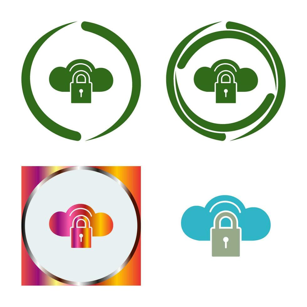 Secure Cloud Vector Icon