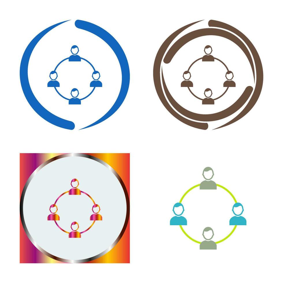 Unique Network Group Vector Icon