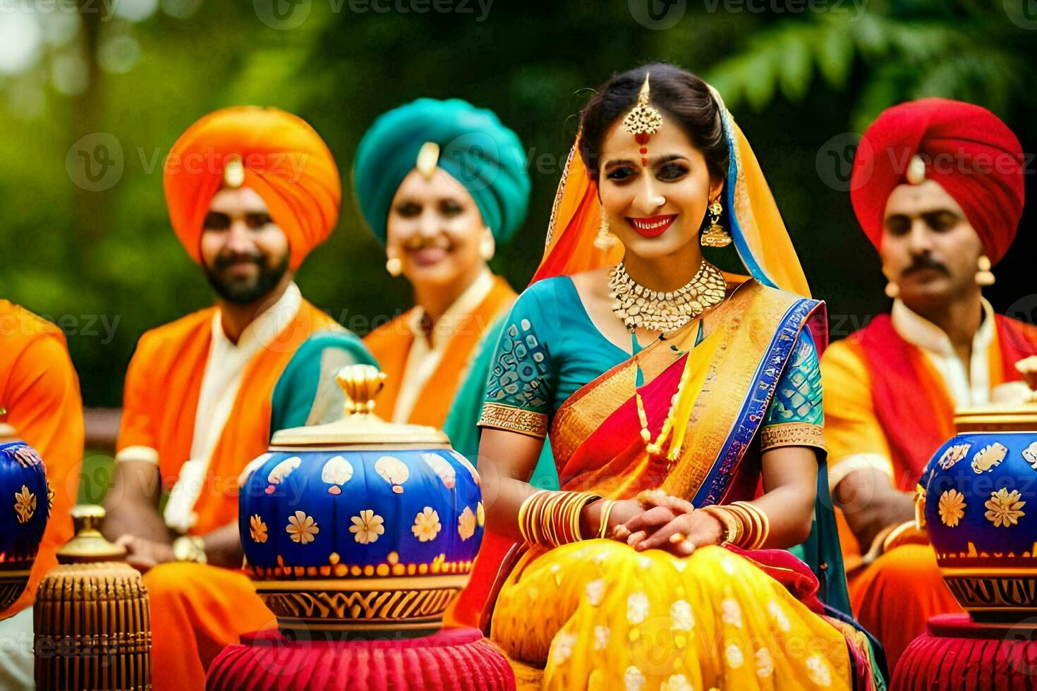 indian wedding in the city. AI-Generated photo