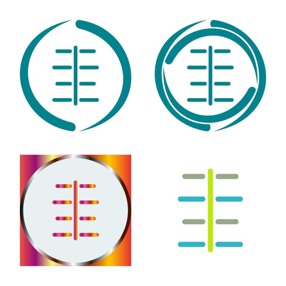 Unique Center Align Vector Icon