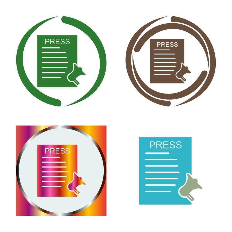 Unique Press Releases Vector Icon
