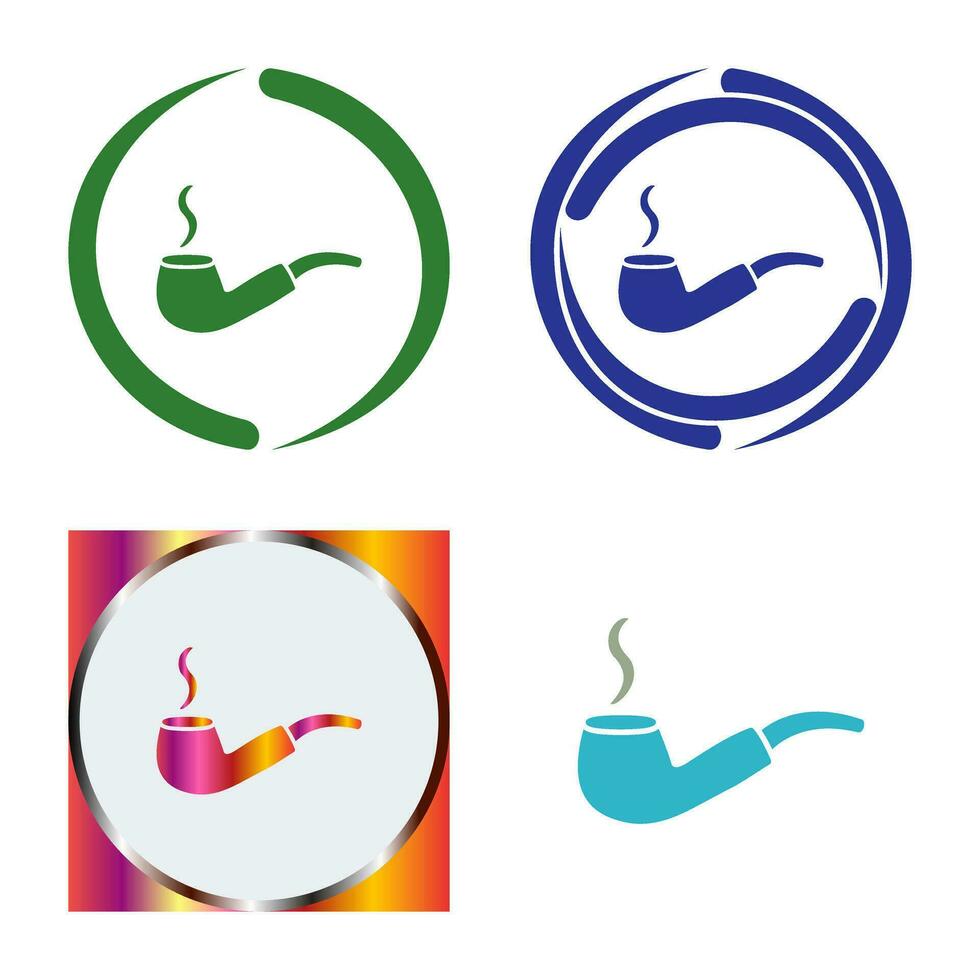 Unique Lit Smoking Pipe Vector Icon