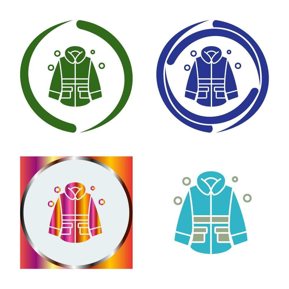 icono de vector de chaqueta de invierno