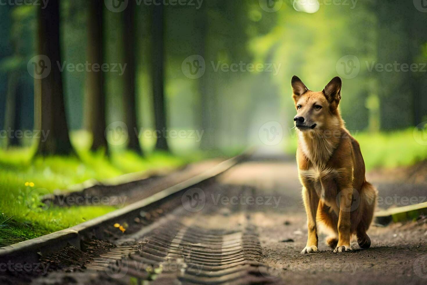 perro sentado en un rojo coche en el la carretera 32849240 Foto de stock en  Vecteezy