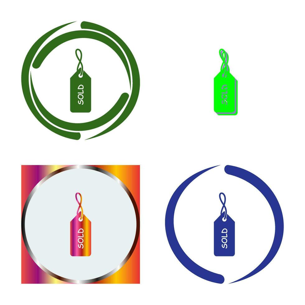 Unique Sold Tag Vector Icon