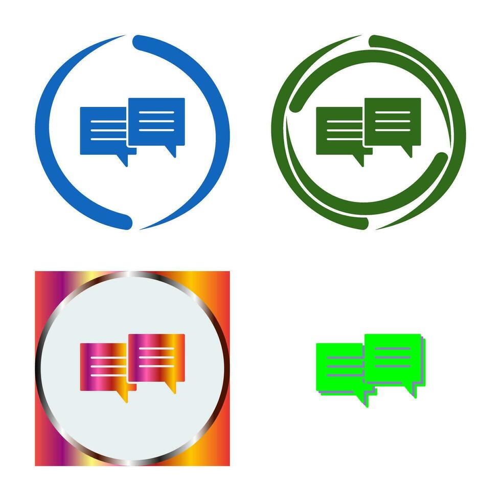 Unique Two Chat Bubbles Vector Icon