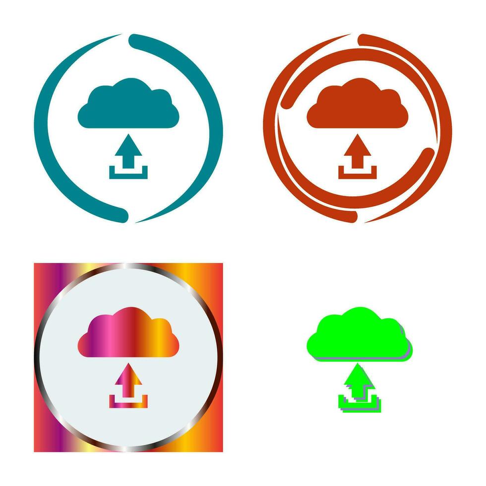 icono de vector de carga única en la nube