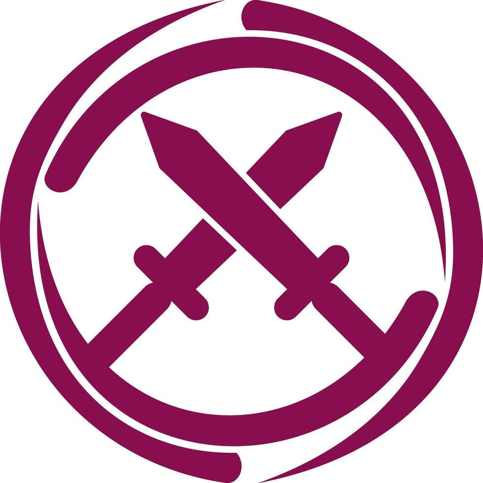 Unique Two Swords Vector Icon