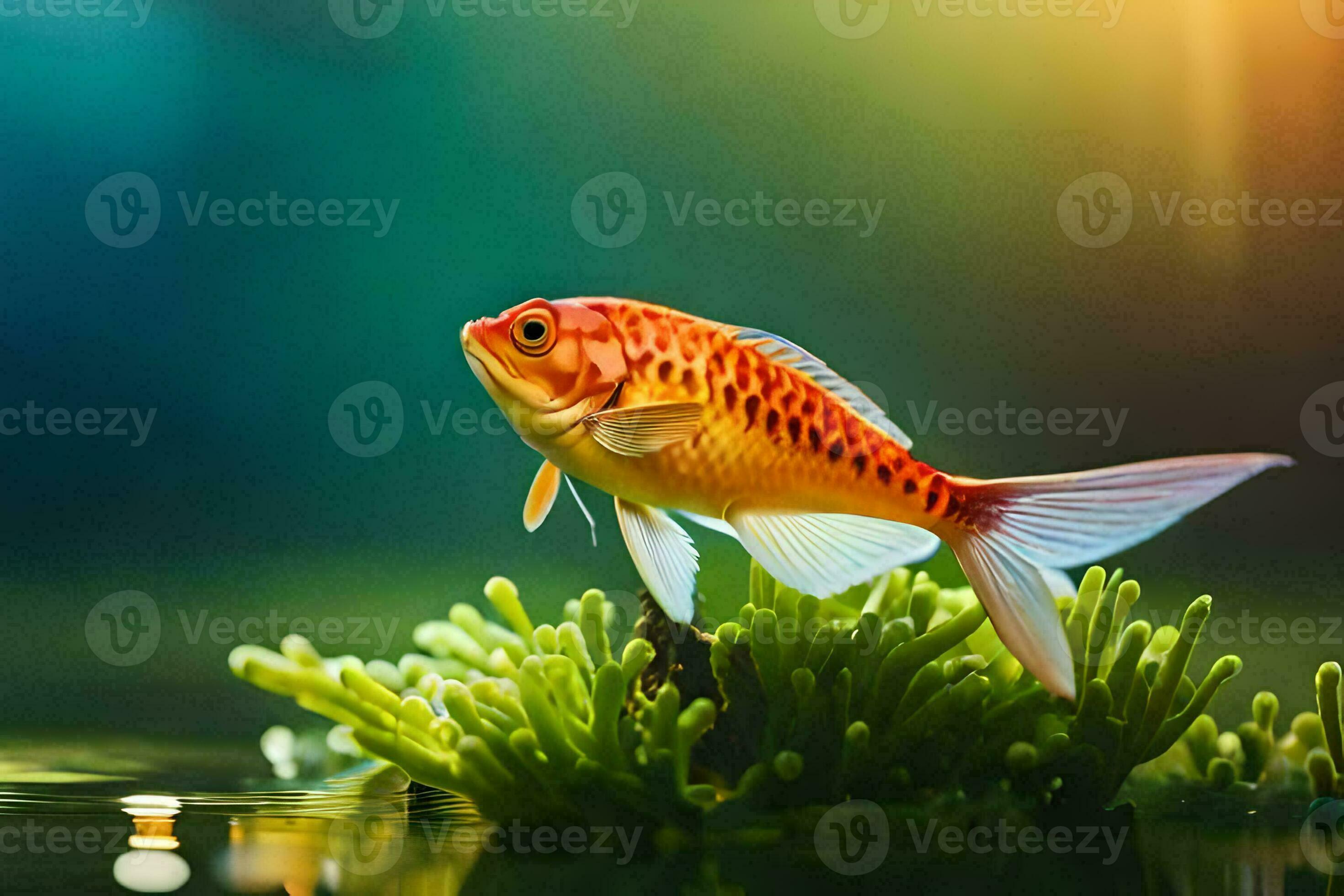 goldfish, fish, water, green, algae, water, fish, fish tank, fish. AI