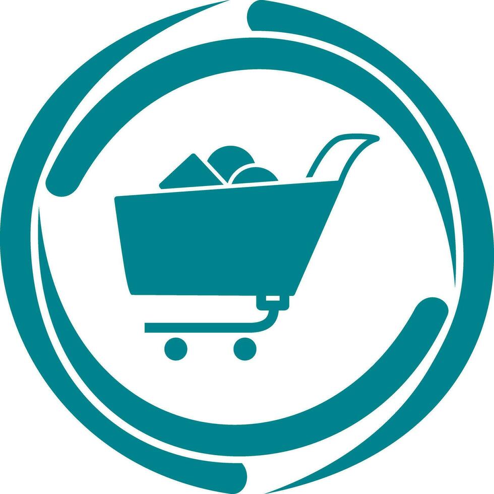 icono de vector de carrito de compras único ii