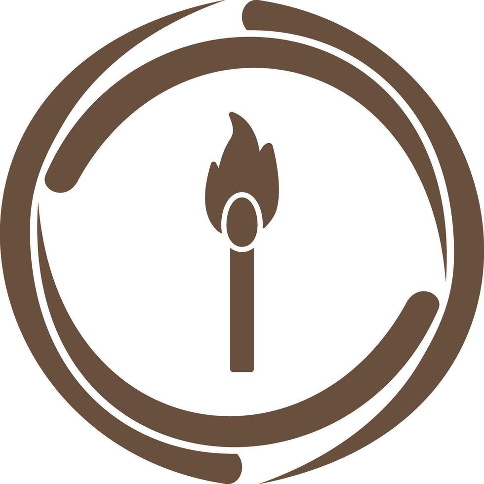 Unique Lit Matchstick Vector Icon