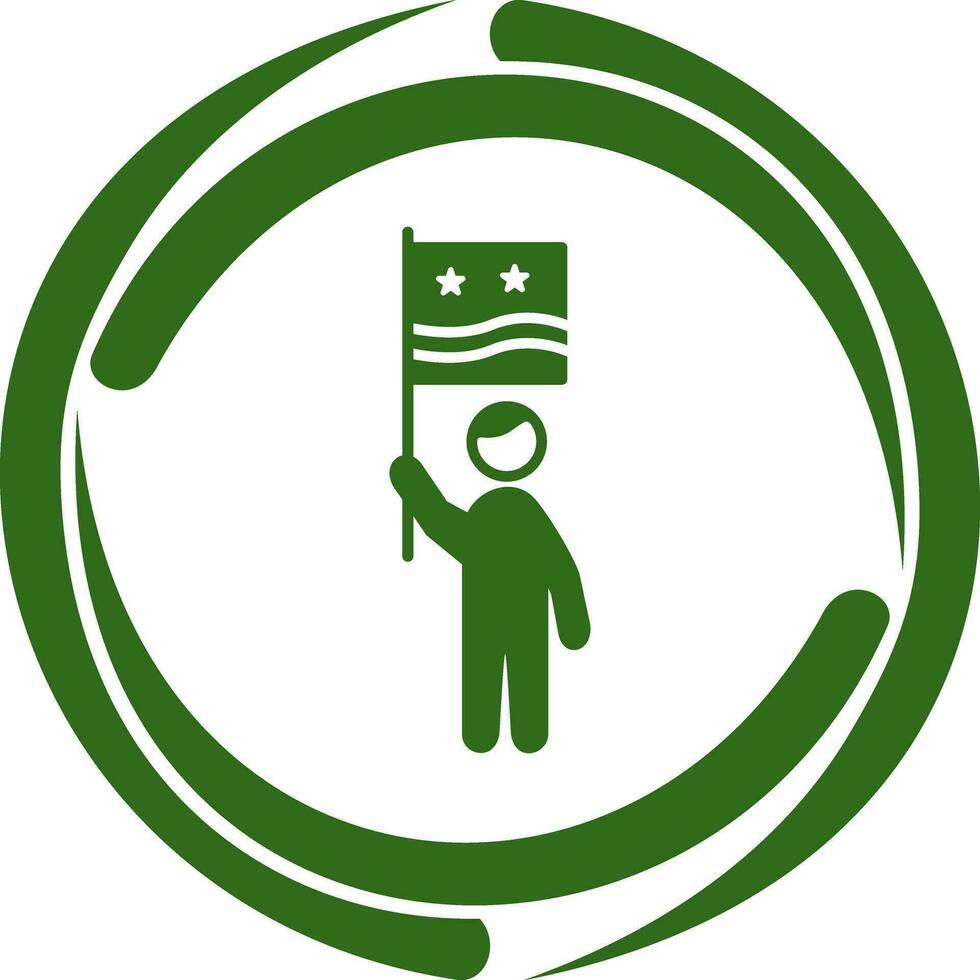 Raising Flag Vector Icon