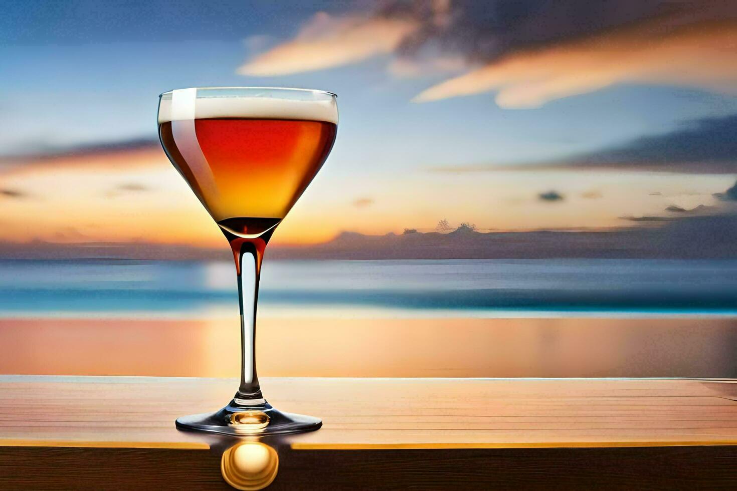 cocktail on the beach. AI-Generated photo