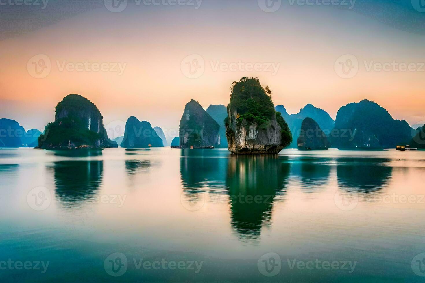 the ha long bay in vietnam. AI-Generated photo