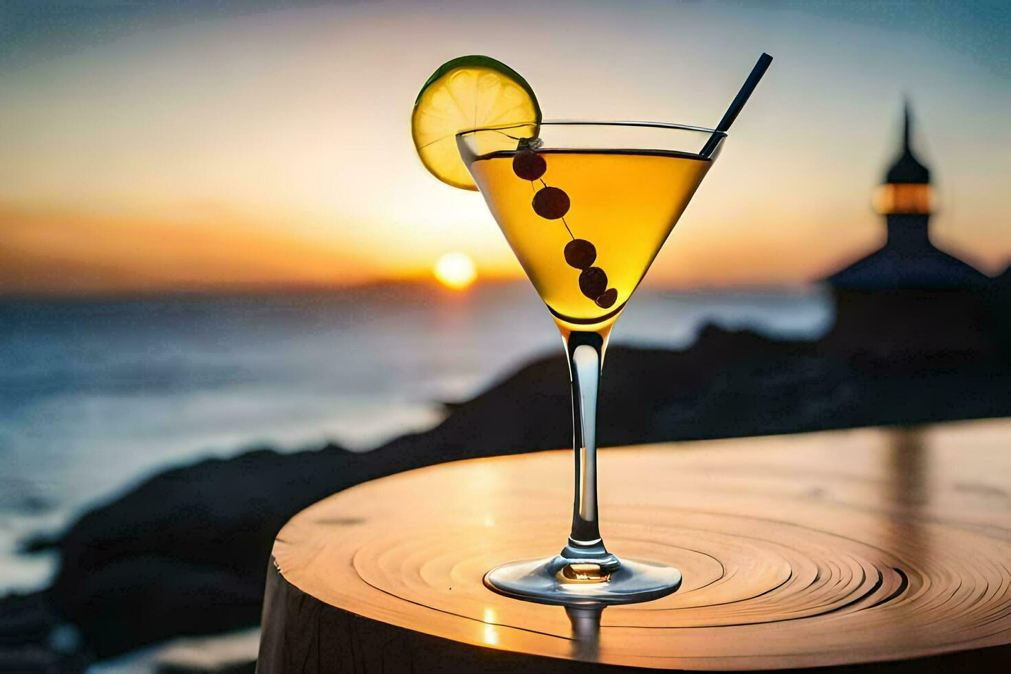 cocktail on the rocks. AI-Generated photo