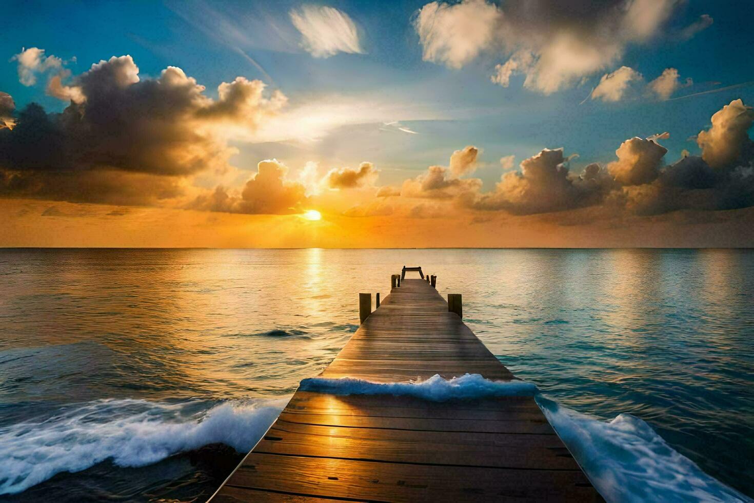 photo wallpaper the sky, clouds, sea, water, the ocean, the sky, the sun. AI-Generated