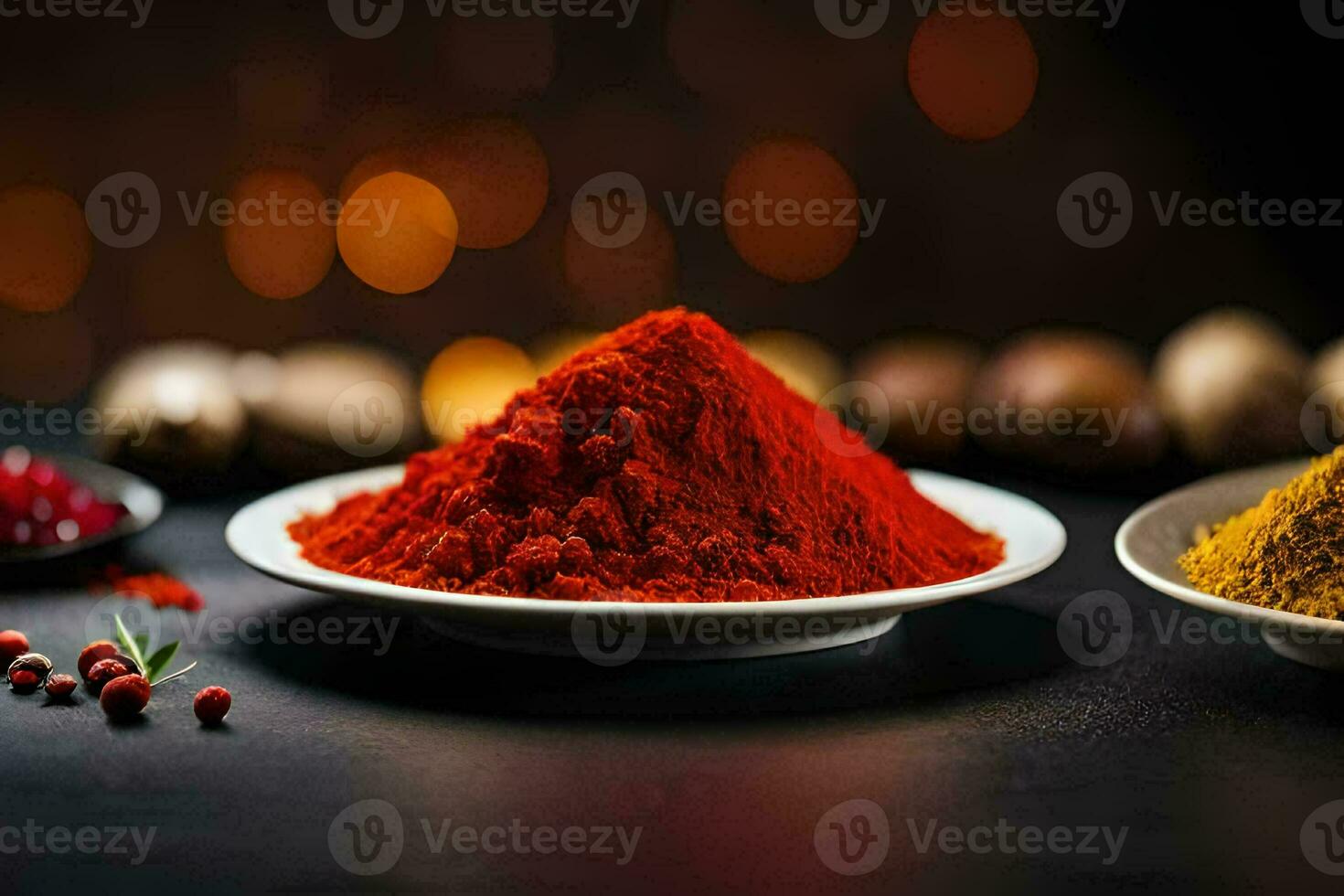 spices and spices on a table. AI-Generated photo