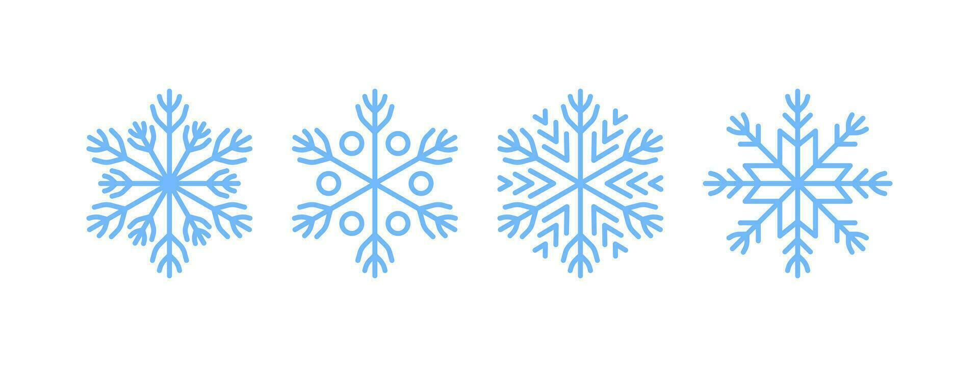 Snowflakes icon set. Snowflakes badges. Snowflake different icons. Vector scalable graphics