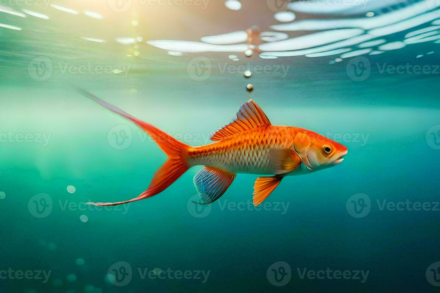 a fish swimming in the water. AI-Generated photo