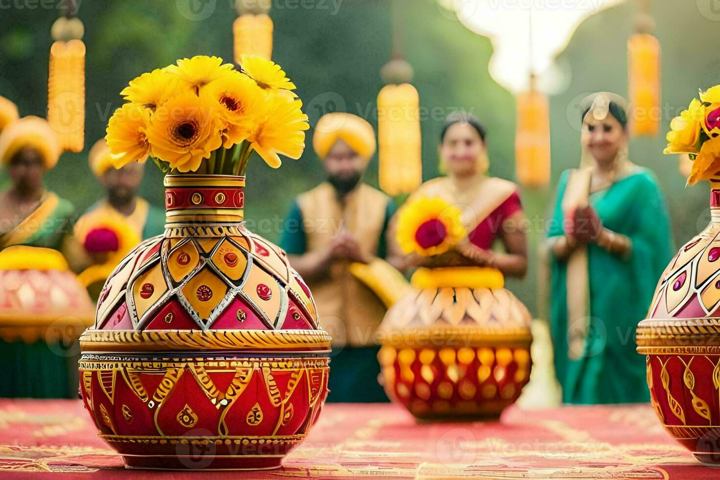 indian wedding ceremony in delhi. AI-Generated photo