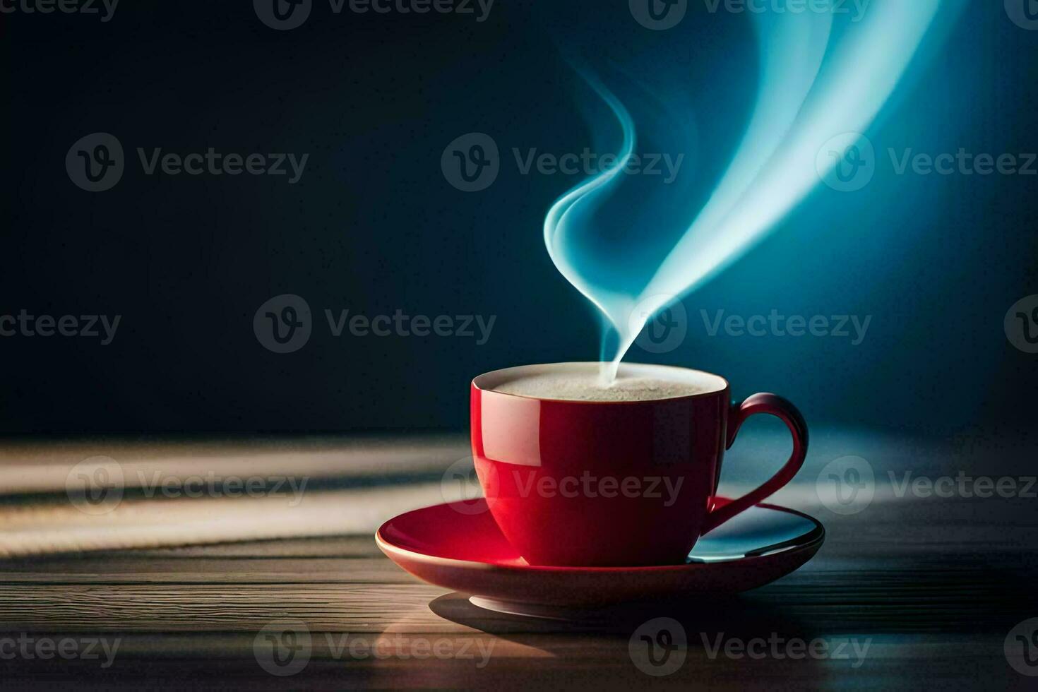 a cup of coffee with steam rising from it. AI-Generated photo