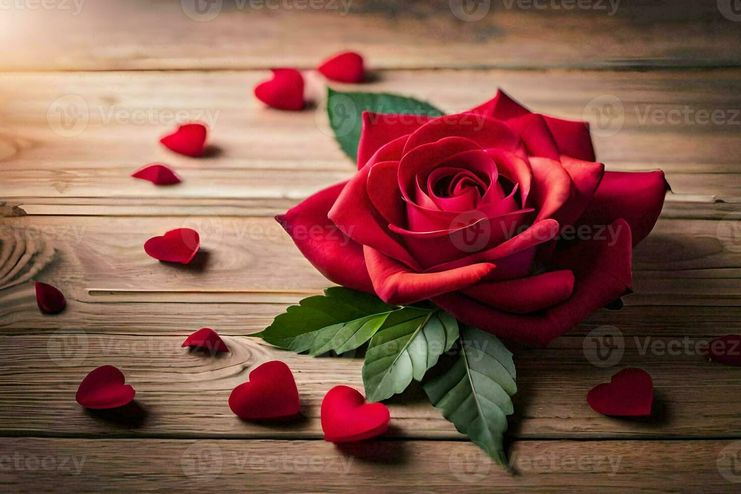 the rose is the symbol of love and romance, and the red color is the color of love. AI-Generated photo