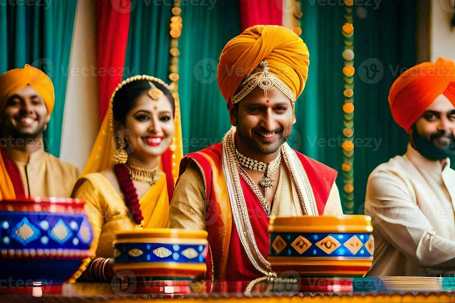 indian wedding ceremony in delhi. AI-Generated photo