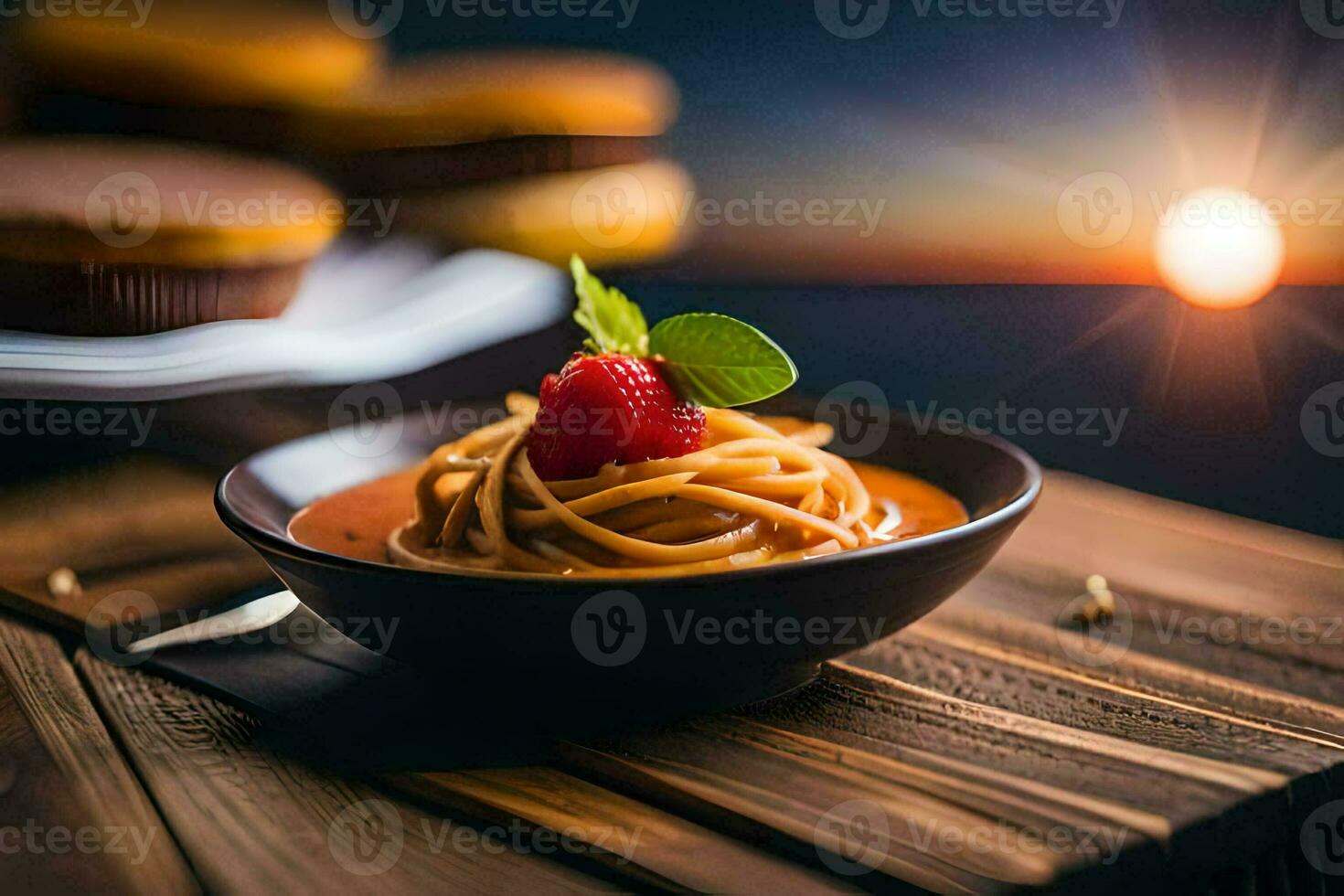 el comida de el futuro es aquí. generado por ai foto