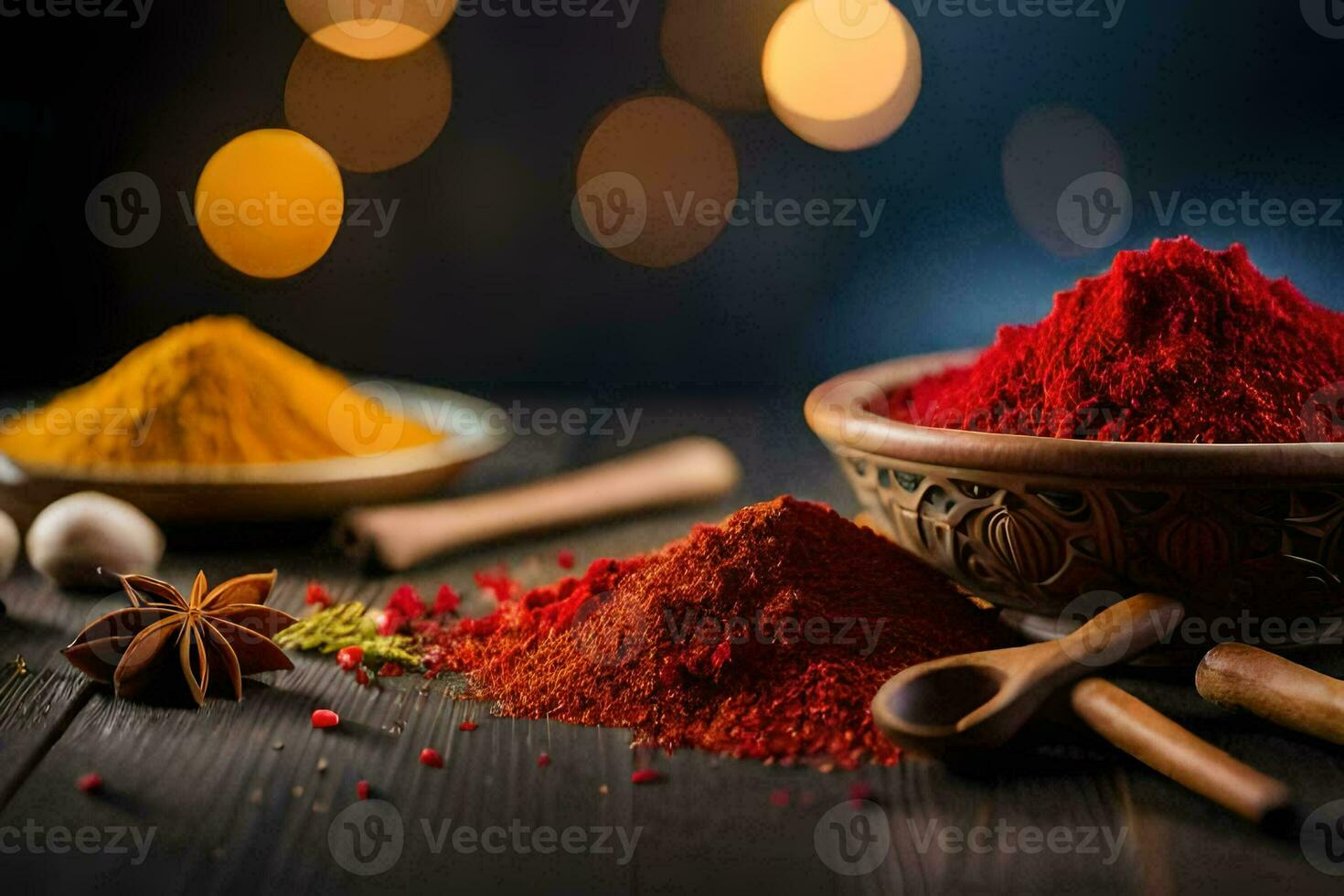 spices and spices in a bowl. AI-Generated photo