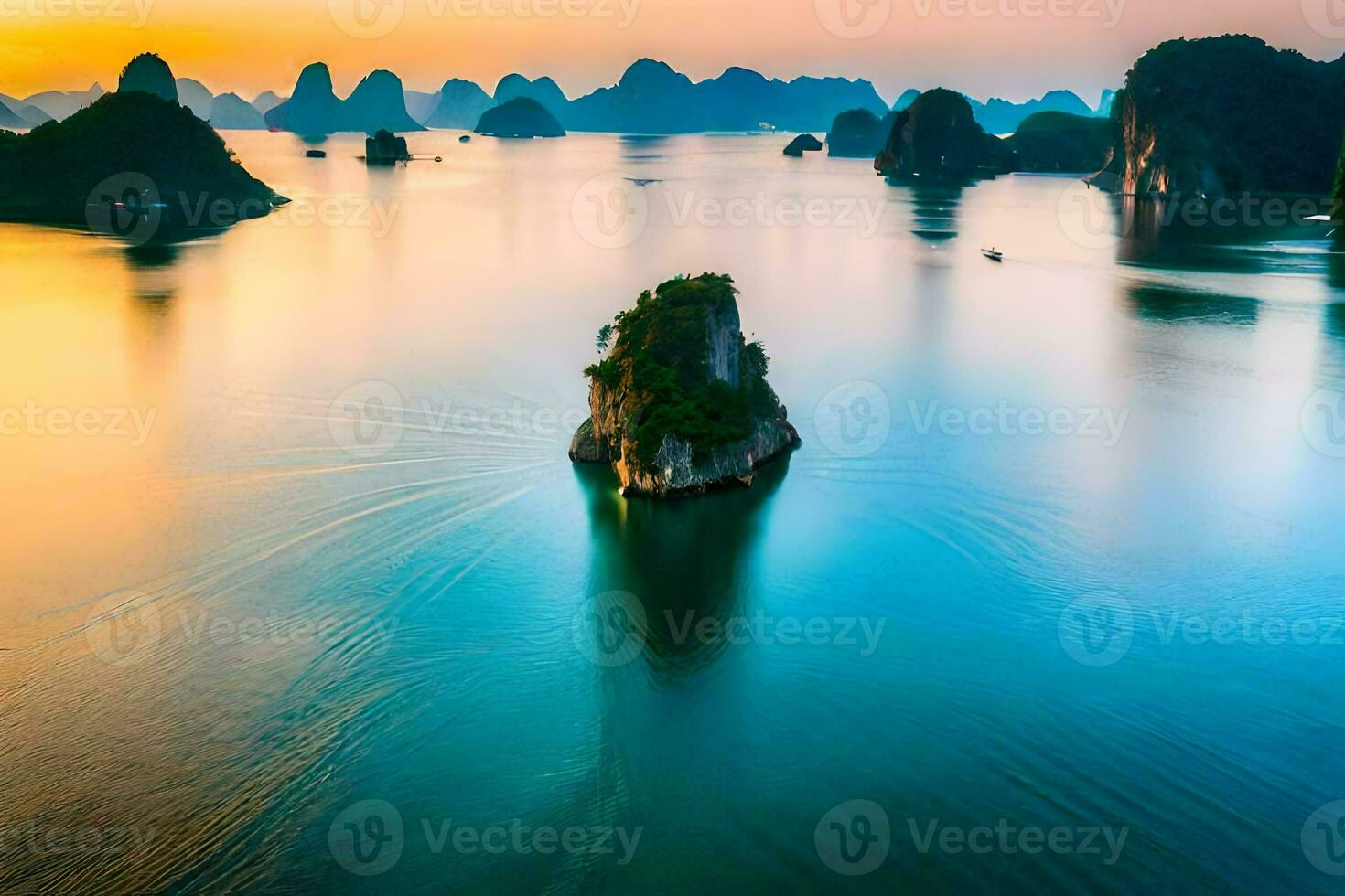 the ha long bay in vietnam. AI-Generated photo