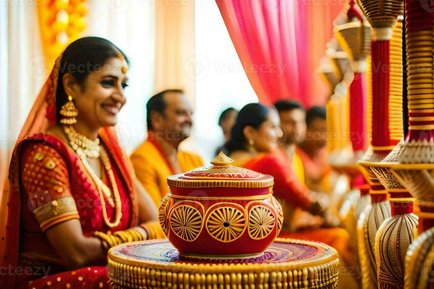 indian wedding ceremony in india. AI-Generated photo