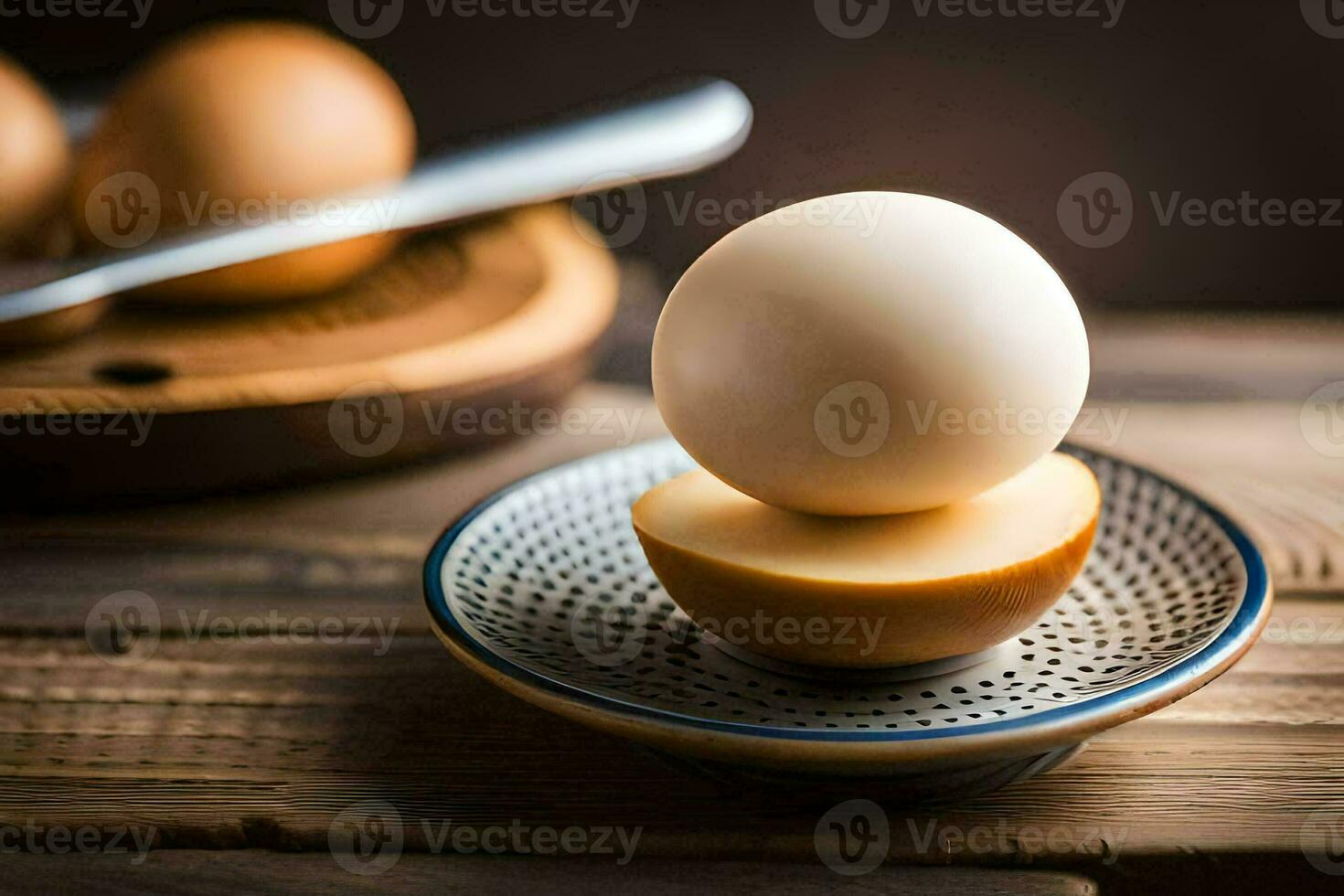 eggs on a plate with a knife and fork. AI-Generated photo