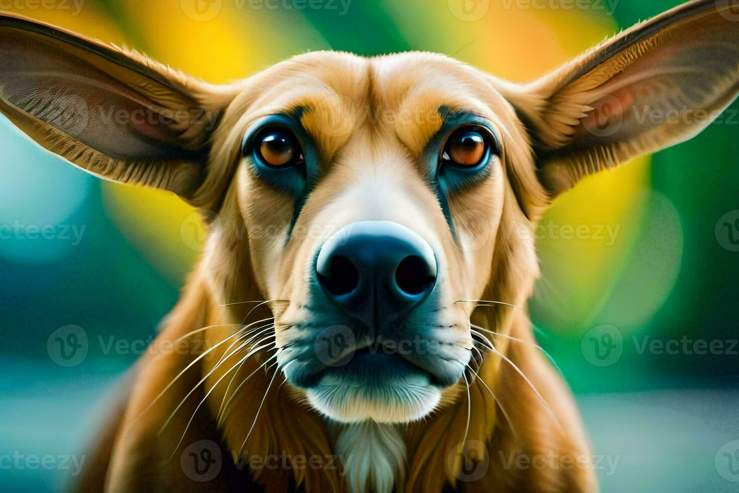 a dog with big ears and a big nose. AI-Generated photo