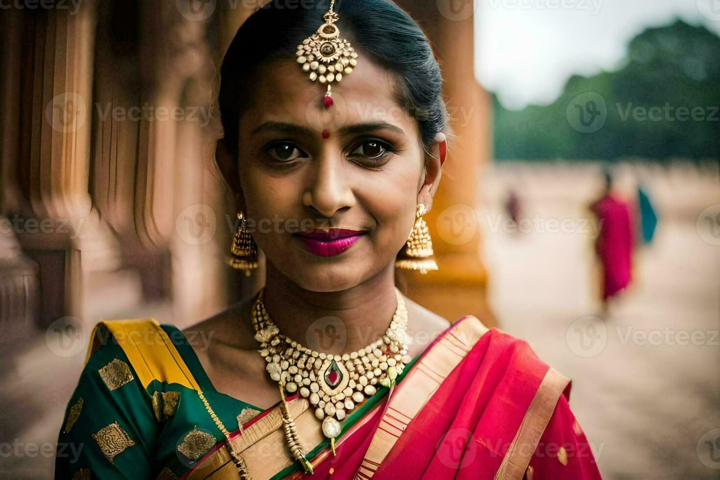 a woman in traditional indian attire. AI-Generated photo