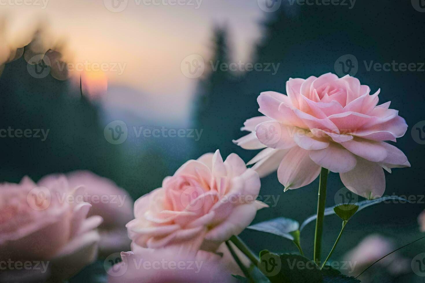 photo wallpaper the sky, flowers, the sun, the mountains, person, person, the flowers. AI-Generated