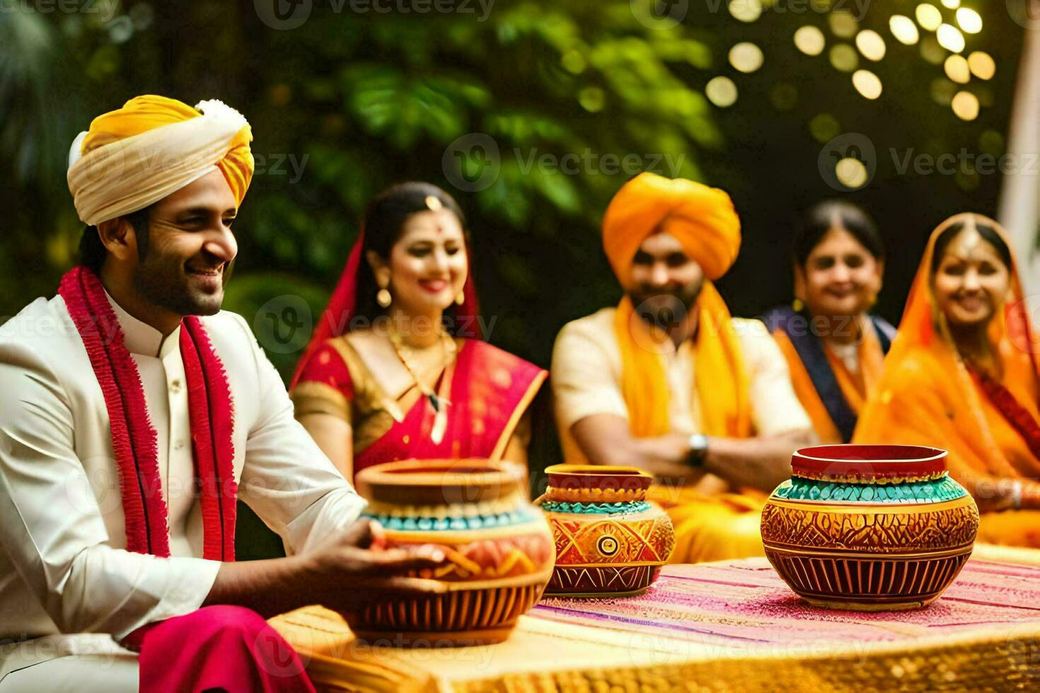 indian wedding ceremony in delhi. AI-Generated photo